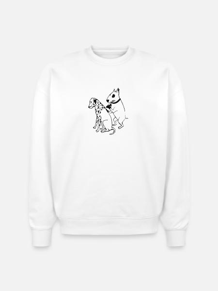 DALMATIAN DOG, TATTOO - Stanley/Stella Radder Unisex Oversized Organic Sweatshirt - white