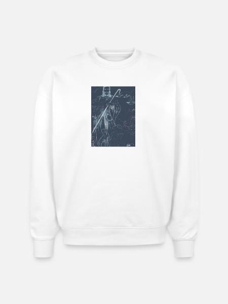 Good Shepherd - Blue Image - Stanley/Stella Radder Unisex Oversized Organic Sweatshirt - white