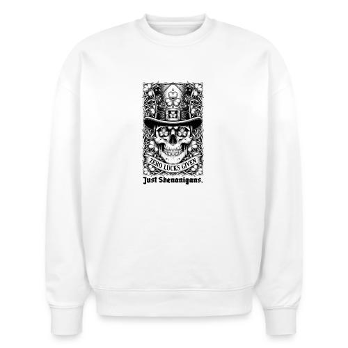 Salty Shamrock Skull T-Shirt - Stanley/Stella Radder Unisex Oversized Organic Sweatshirt