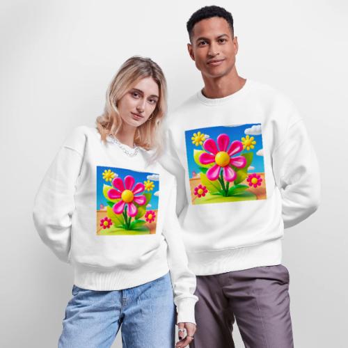 Pink Floral Peace | Sky & Nature Design - Stanley/Stella Radder Unisex Oversized Organic Sweatshirt