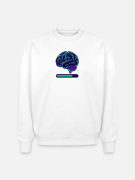 Neon Brain Progress Bar - Stanley/Stella Radder Unisex Oversized Organic Sweatshirt - white