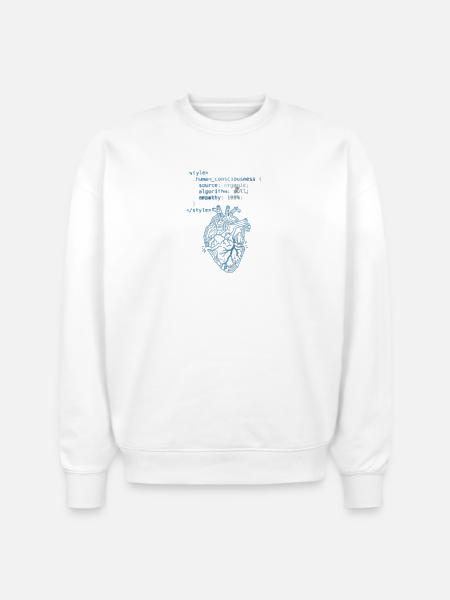 CodeHeart Anatomy Illustration - Stanley/Stella Radder Unisex Oversized Organic Sweatshirt - white