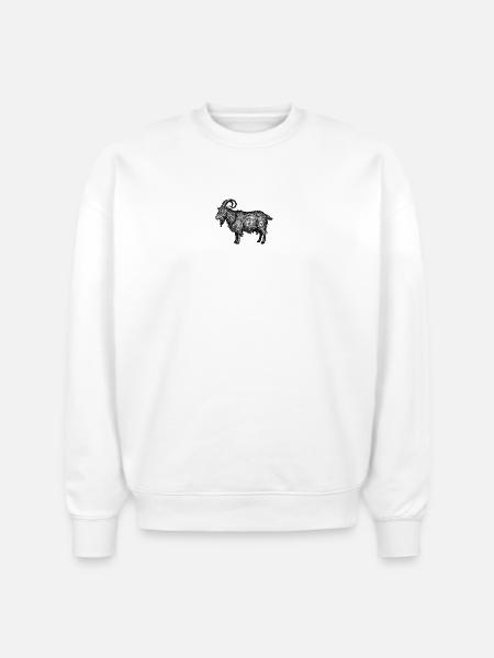 Midnight Nebula Goat - Stanley/Stella Radder Unisex Oversized Organic Sweatshirt - white