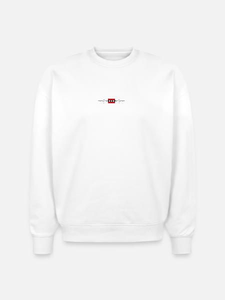 Amsterdam Flag Heartbeat - Stanley/Stella Radder Unisex Oversized Organic Sweatshirt - white