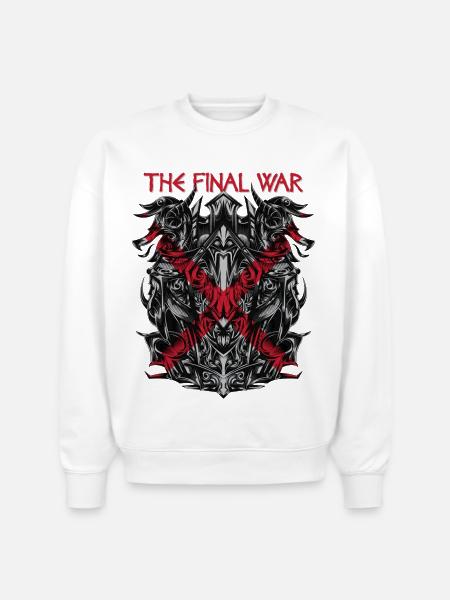 Final War Glyphs - Stanley/Stella Radder Unisex Oversized Organic Sweatshirt - white