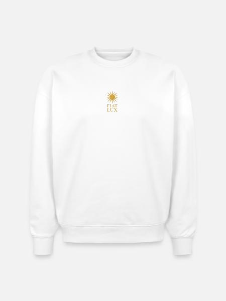 Fiat Lux Sun Emblem - Stanley/Stella Radder Unisex Oversized Organic Sweatshirt - white