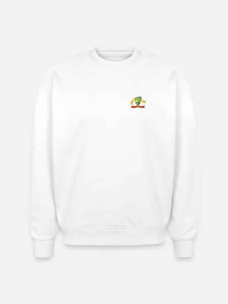 Australian Cricket Crest Emblem Graphic - Stanley/Stella Radder Unisex Oversized Organic Sweatshirt - white