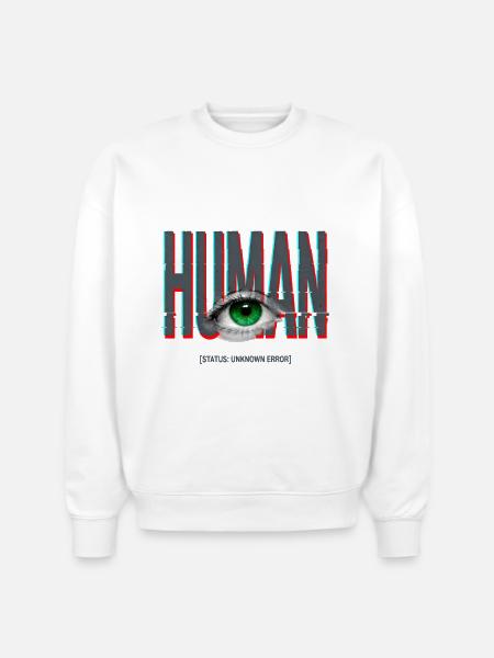 Human Glitch Eye - Stanley/Stella Radder Unisex Oversized Organic Sweatshirt - white