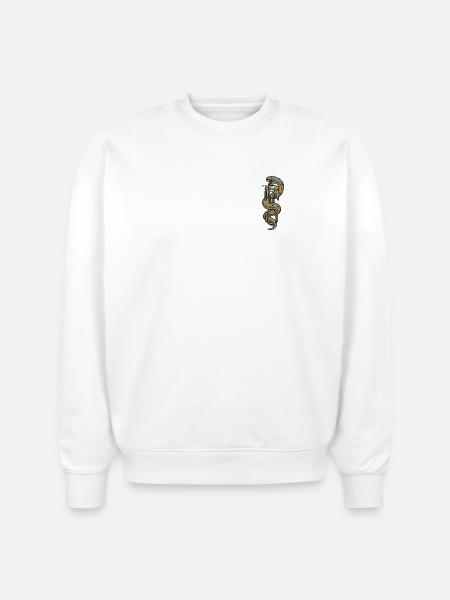Serpentine Engine Glyph - Stanley/Stella Radder Unisex Oversized Organic Sweatshirt - white