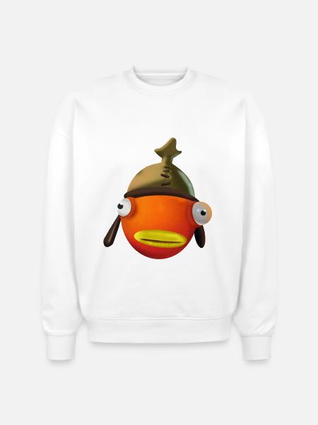 Fish face cartoon - Stanley/Stella Radder Unisex Oversized Organic Sweatshirt - white