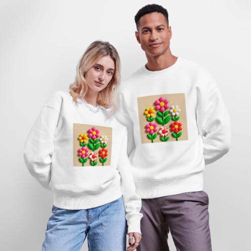 3D Flowers and Butterflies in Amber, Floral Design - Stanley/Stella Radder Unisex Oversized Organic Sweatshirt