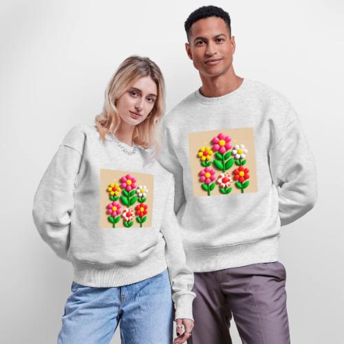 3D Flowers and Butterflies in Amber, Floral Design - Stanley/Stella Radder Unisex Oversized Organic Sweatshirt