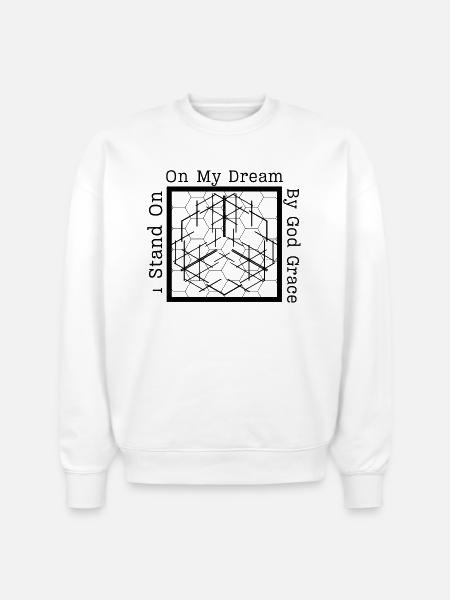 On My Dream Fractal Web - Stanley/Stella Radder Unisex Oversized Organic Sweatshirt - white