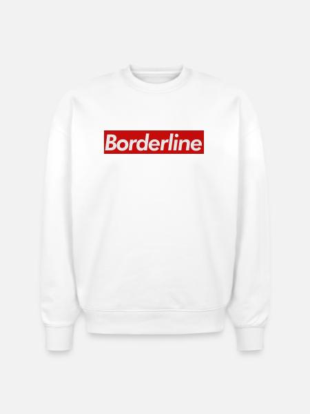 Borderline Logo - Stanley/Stella Radder Unisex Oversized Organic Sweatshirt - white