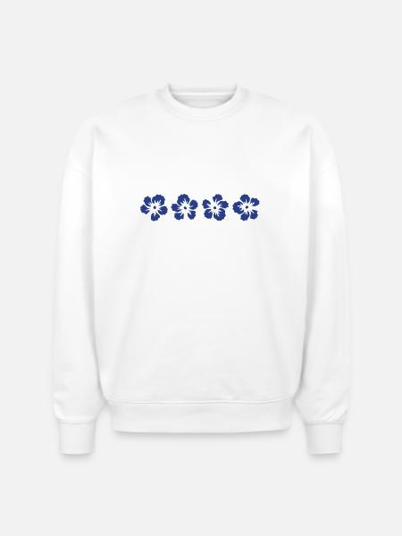 hawaii hibiscus flower - Stanley/Stella Radder Unisex Oversized Organic Sweatshirt - white