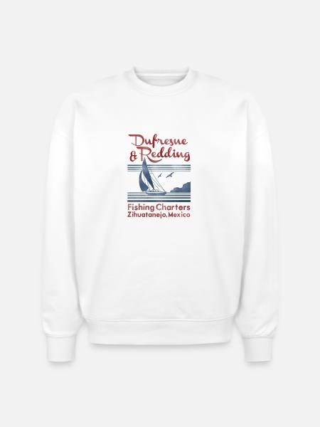 Dufresne and Redding Fishing Charters - Stanley/Stella Radder Unisex Oversized Organic Sweatshirt - white
