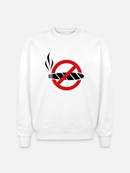 No smoking - cigar - Stanley/Stella Radder Unisex Oversized Organic Sweatshirt - white