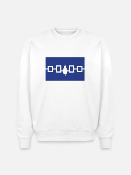 Iroquois Flag - Stanley/Stella Radder Unisex Oversized Organic Sweatshirt - white