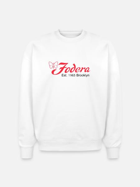 fodera_bass_guitar_logo_black - Stanley/Stella Radder Unisex Oversized Organic Sweatshirt - white