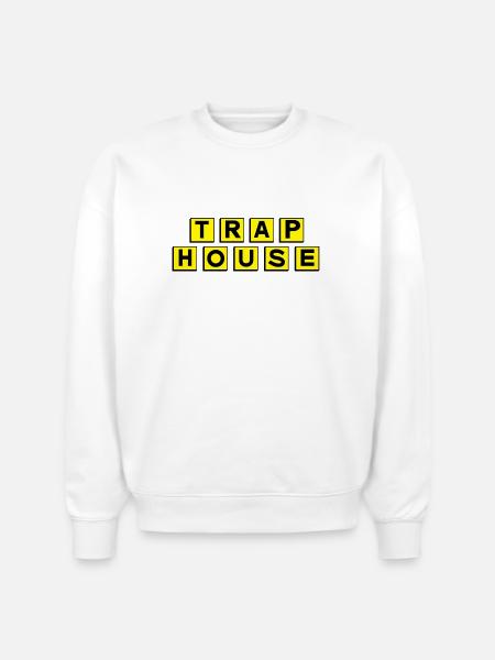 Trap House - Stanley/Stella Radder Unisex Oversized Organic Sweatshirt - white