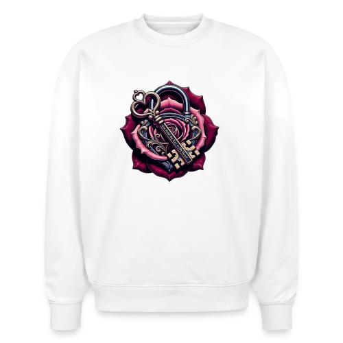 You Hold the Key to My Heart Rose Lock T-Shirt - Stanley/Stella Radder Unisex Oversized Organic Sweatshirt