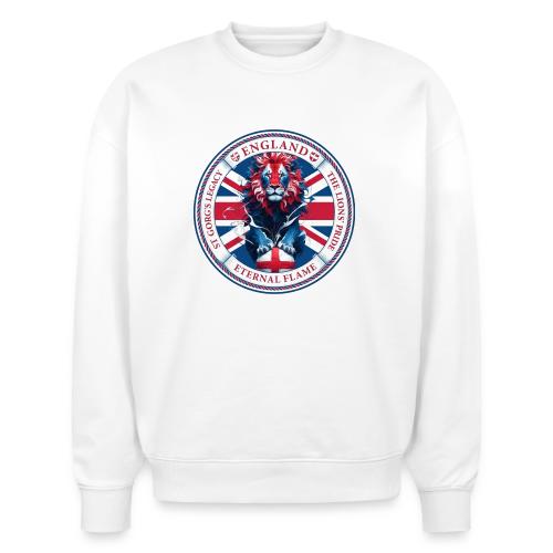 England Lion Emblem T Shirt, Flag Pride Gift - Stanley/Stella Radder Unisex Oversized Organic Sweatshirt