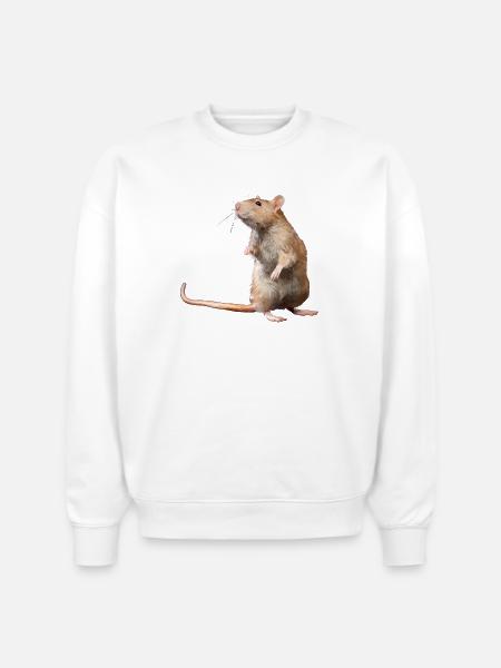 Mouse - Stanley/Stella Radder Unisex Oversized Organic Sweatshirt - white