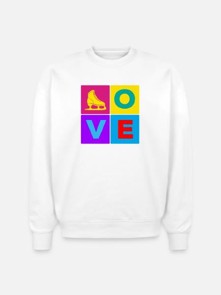 Love Figure Skating - Stanley/Stella Radder Unisex Oversized Organic Sweatshirt - white