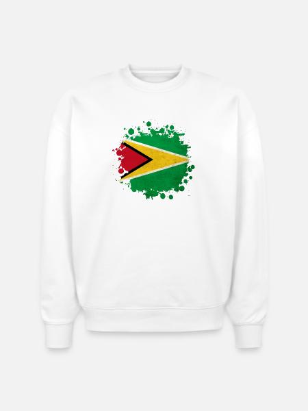 Guyana flag blob - Stanley/Stella Radder Unisex Oversized Organic Sweatshirt - white