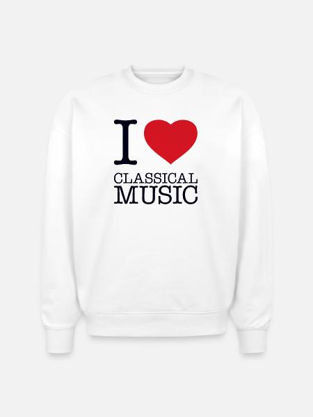 I LOVE CLASSICAL MUSIC - Stanley/Stella Radder Unisex Oversized Organic Sweatshirt - white
