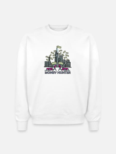 money hunter - Stanley/Stella Radder Unisex Oversized Organic Sweatshirt - white