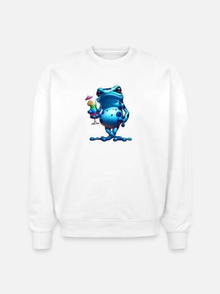 Poison dart frog - Stanley/Stella Radder Unisex Oversized Organic Sweatshirt - white
