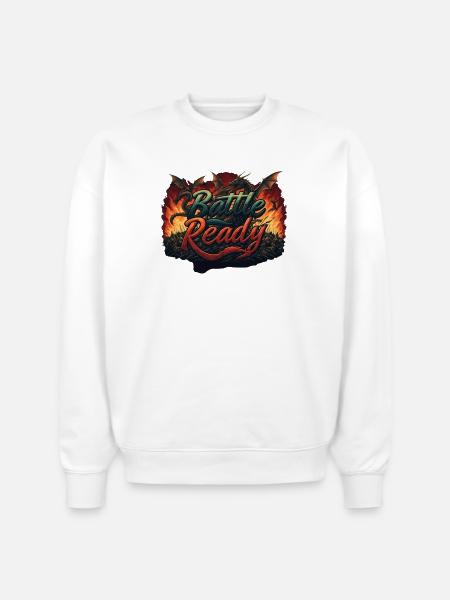 Battle Ready - Stanley/Stella Radder Unisex Oversized Organic Sweatshirt - white