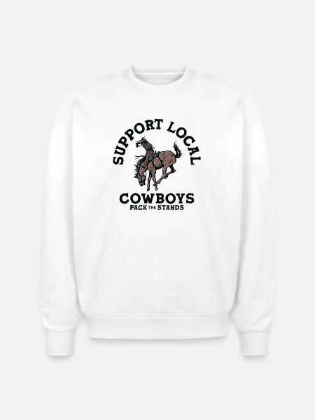 Soutenez les cow-boys locaux - Sweat-shirt bio surdimensionné unisexe Stanley/Stella Radder - blanc