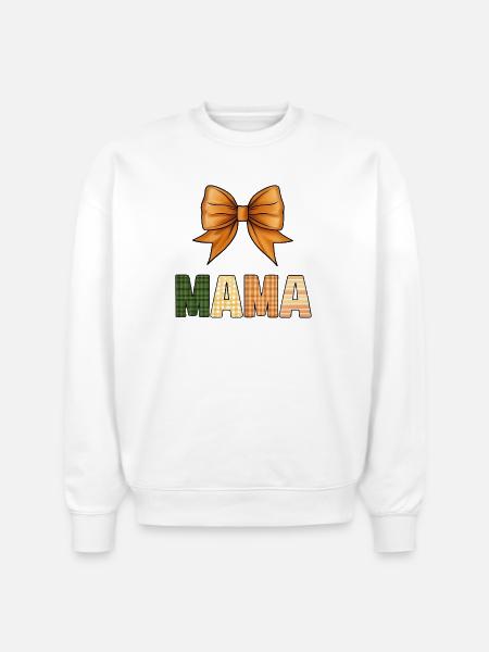 Rustic Gingham Mother Design - Stanley/Stella Radder Unisex Oversized Organic Sweatshirt - white