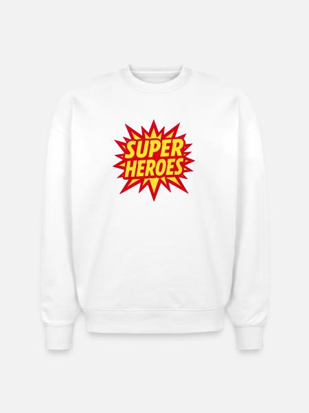 Superheroes Burst Comic Style - Stanley/Stella Radder Unisex Oversized Organic Sweatshirt - white