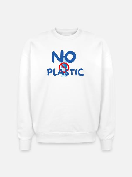 NO PLASTIC - Stanley/Stella Radder Unisex Oversized Organic Sweatshirt - white