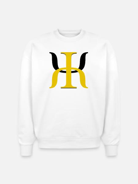 Golden Lambda Glyph - Stanley/Stella Radder Unisex Oversized Organic Sweatshirt - white