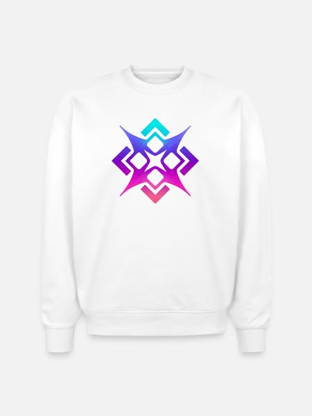 Prismatic Star Glyph - Stanley/Stella Radder Unisex Oversized Organic Sweatshirt - white