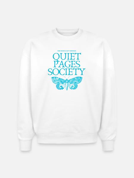 Quiet Pages Butterfly mornings - Stanley/Stella Radder Unisex Oversized Organic Sweatshirt - white