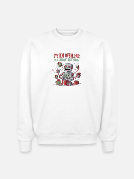 System Overload Holiday - Stanley/Stella Radder Unisex Oversized Organic Sweatshirt - white