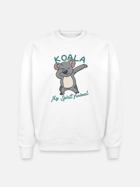 Koala Spirit Animal Dance - Stanley/Stella Radder Unisex Oversized Organic Sweatshirt - white