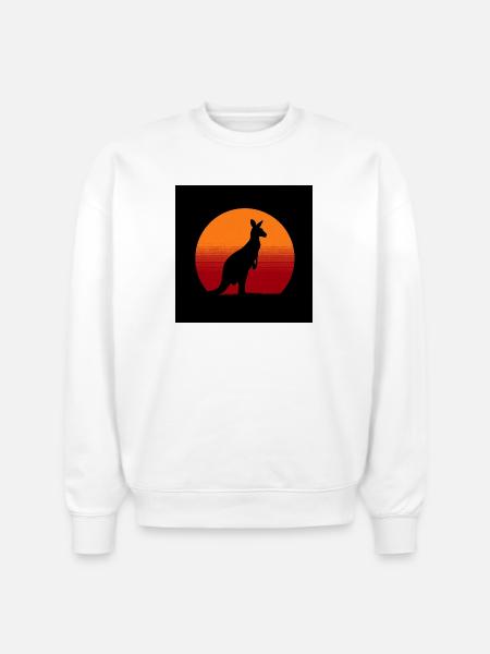 Sunrise Kangaroo Spirit - Stanley/Stella Radder Unisex Oversized Organic Sweatshirt - white
