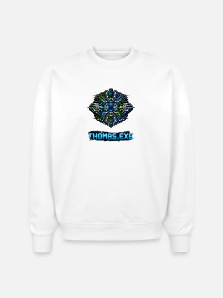 Neon Circuit Emblem - Stanley/Stella Radder Unisex Oversized Organic Sweatshirt - white