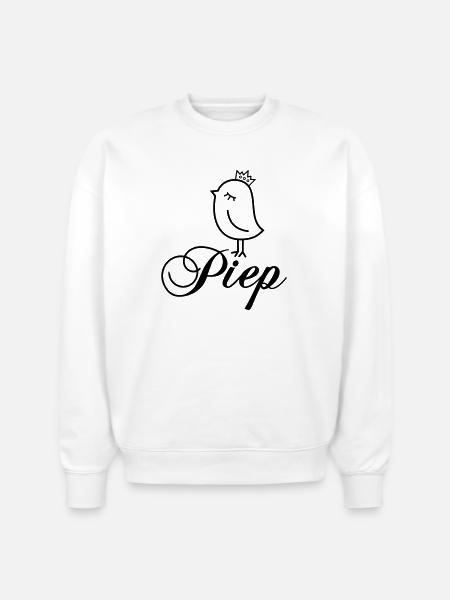 Sparrow With Crown “Piep” - Stanley/Stella Radder Unisex Oversized Organic Sweatshirt - white