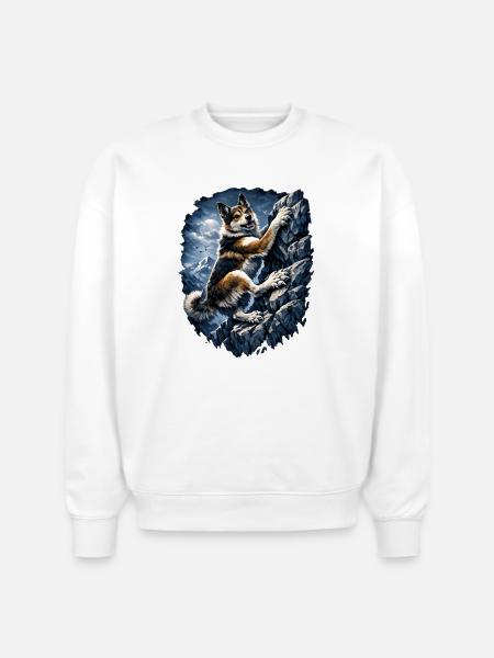 Alpine Husky Climber - Stanley/Stella Radder Unisex Oversized Organic Sweatshirt - white