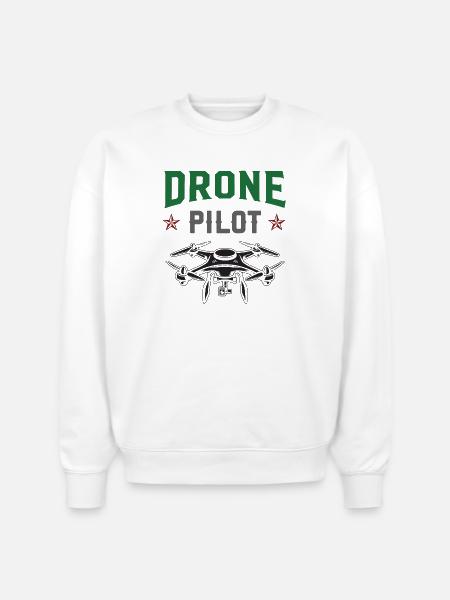 Drone Pilot - Stanley/Stella Radder Unisex Oversized Organic Sweatshirt - white