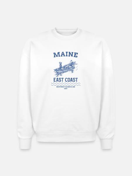 east_coast_boothbay - Stanley/Stella Radder Unisex Oversized Organic Sweatshirt - white