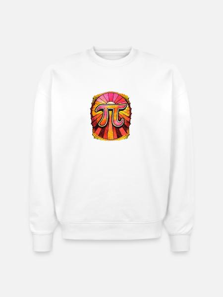 Pi Radiant Sunburst - Stanley/Stella Radder Unisex Oversized Organic Sweatshirt - white
