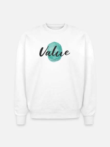 Value Yourself - Stanley/Stella Radder Unisex Oversized Organic Sweatshirt - white